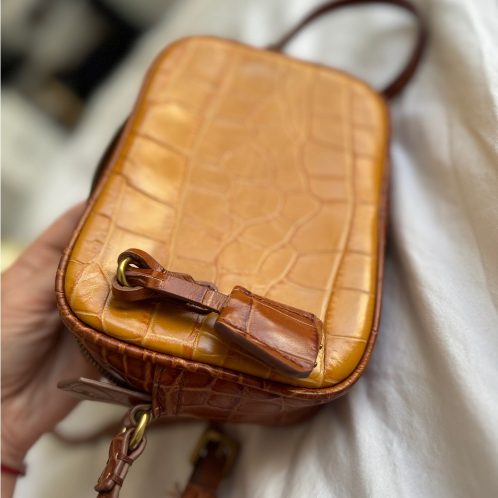 J. Crew Brown and Pink Crossbody Bag